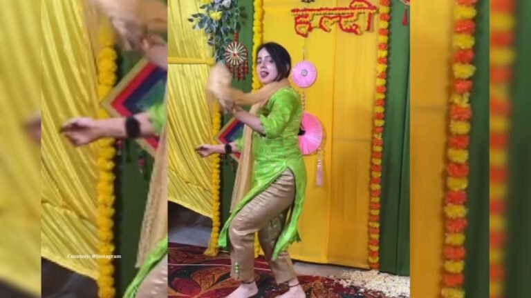 The girl did a vigorous dance in the Mehndi function, the family members became fans after seeing her spectacular moves, watch the video..