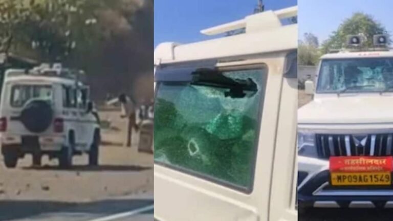 Stones pelted at police who went to remove encroachment in Dhar, TI injured, disputed land is in the name of BJP MLA’s daughter-in-law.