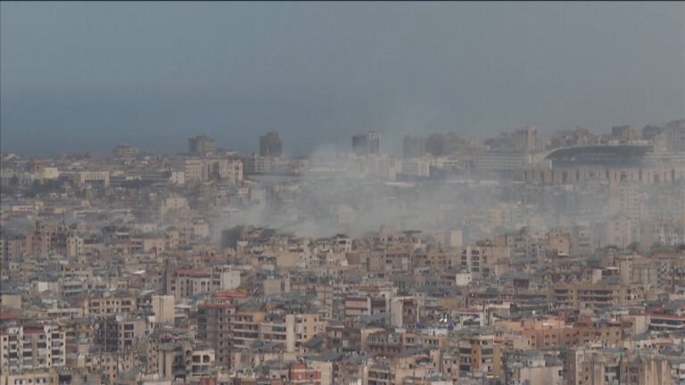 Smoke rises over Beirut’s southern suburbs
