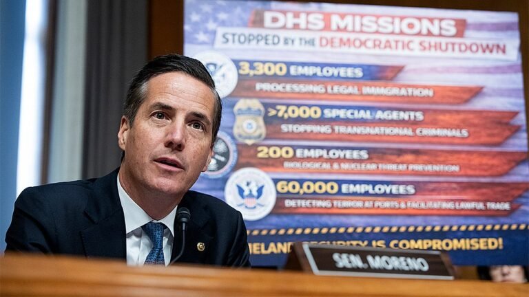 Sen. Bernie Moreno calls Democratic colleagues disgusting over DHS shutdown