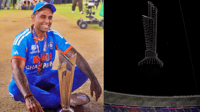 The glow of golden success from the ground to the sky: After Team India became champion, trophy made by drone, special moments – India Victory T20 World Cup Drone Show Trophy Champion Team Celebration Ahmedabad Stadium Sports