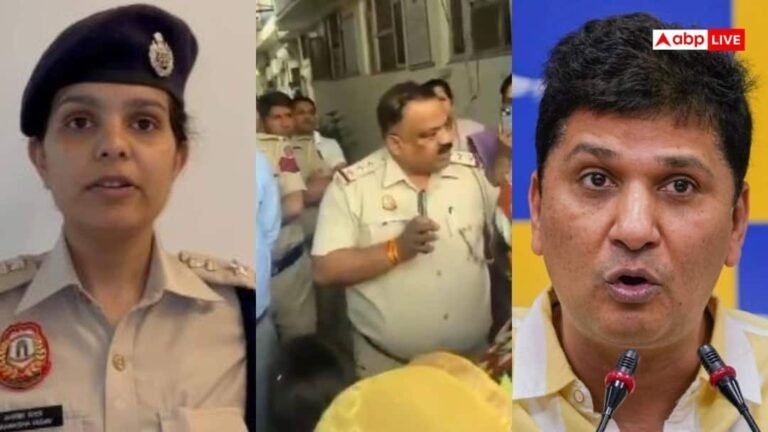 Viral video of SHO brings disgrace to Delhi government! AAP surrounded CM Rekha Gupta, police came out with clarification