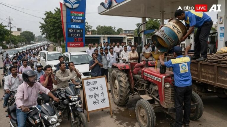 Maihar: Diesel was poured into the tractor 4 times by the drum, people stood in queues waiting for oil, petrol pumps sealed overnight.