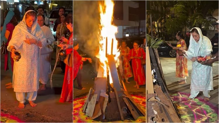 Sonakshi Sinha’s mother Poonam Sinha performed Holika Dahan, worshiped as per the rituals and prayed; Video Viral – Holi 2026: Shatrughan Sinha Wife And Sonakshi Sinha Mother Poonam Sinha Participates In Holika Dahan Rituals
