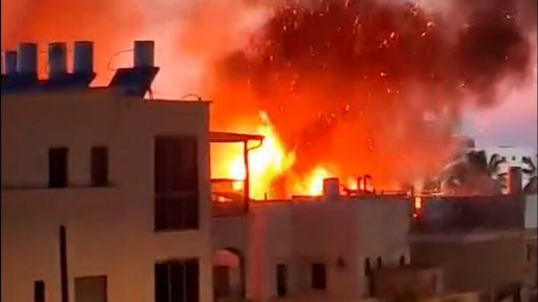 Building burns in Israel after rocket attack from Lebanon | Newsfeed