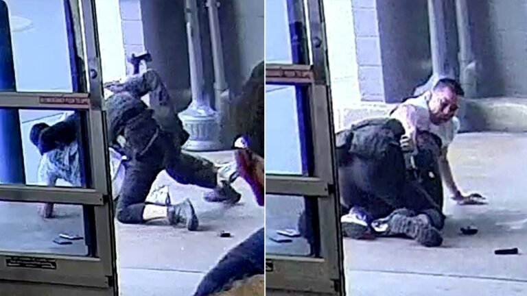 Venezuelan migrant accused o officer assault, grabbing gun, evading arrest