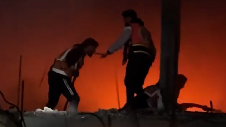 Rescue teams brave fire in suspected attack on Gaza City residential area | Gaza