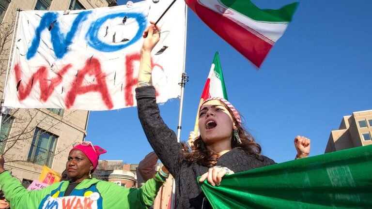 Iranian exile warns anti-war protesters are misguided on regime threat