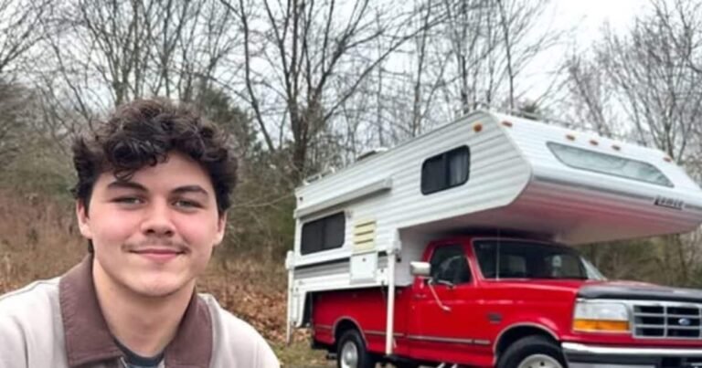 The young man wanted to avoid paying rent, left the house and made the truck his home, now living his life wandering!