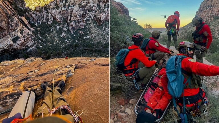 Climber stranded 600 feet up Nevada rock face rescued in 7-hour operation