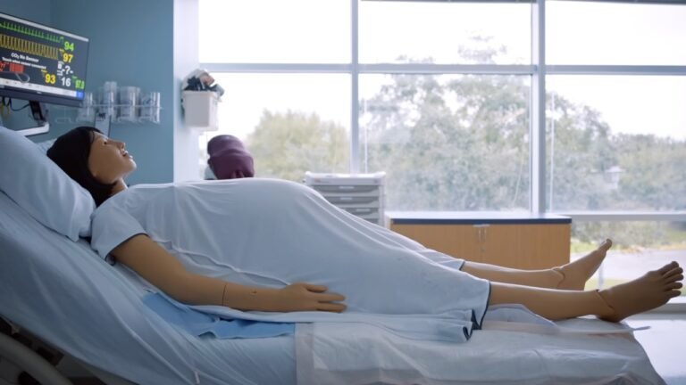 Mama Anne robot gives birth to train midwifery students at York St John