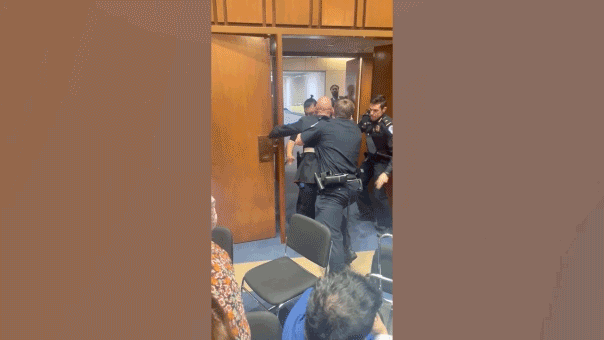 GOP Senator Tim Sheehy tackles ‘unhinged’ protester during chaotic hearing