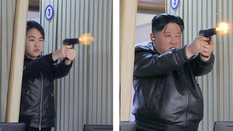 Kim Jong Un and teenage daughter fire guns as North Korea debuts new weapon | World News