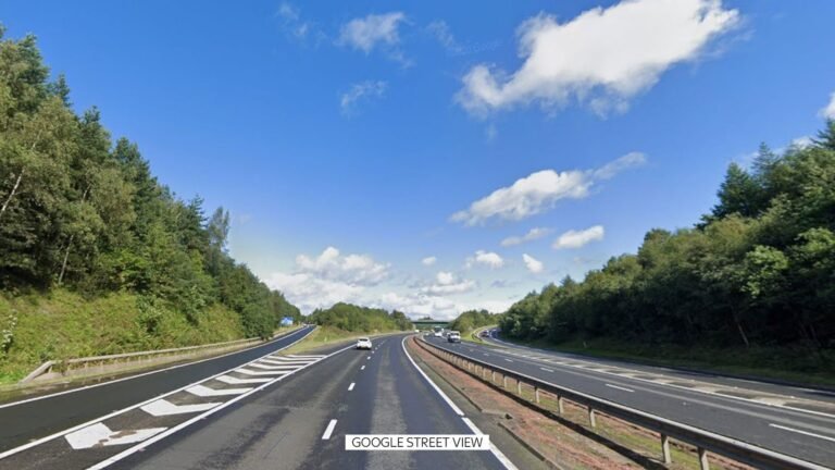Emergency crews called to 12-vehicle crash on motorway – five people taken to hospital | UK News