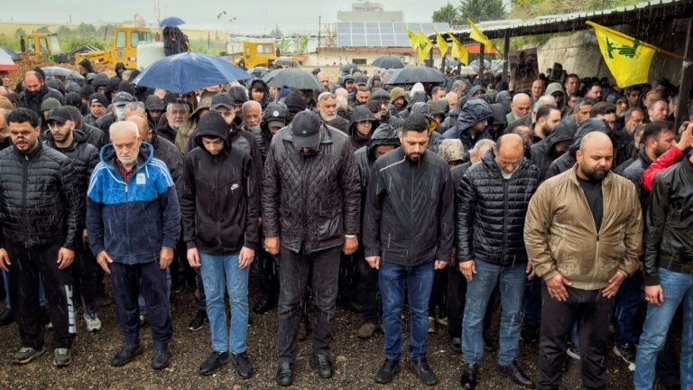 Hundreds of mourners gather in pouring rain for funerals of Lebanon journalists | World News
