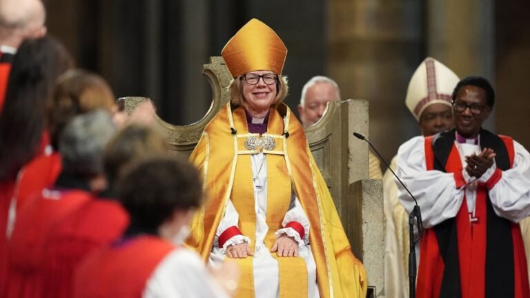 Dame Sarah Mullally enthroned as first female Archbishop of Canterbury in historic ceremony | UK News