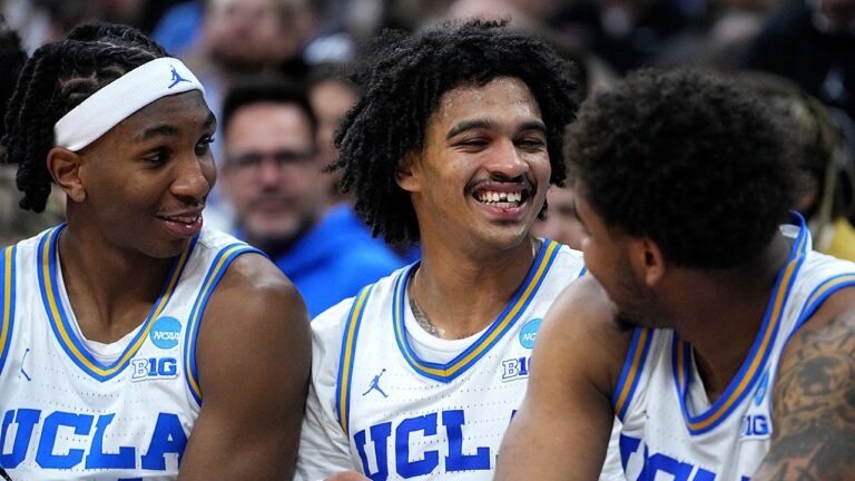 UCLA’s Skyy Clark loses half a tooth in NCAA tournament, returns to play
