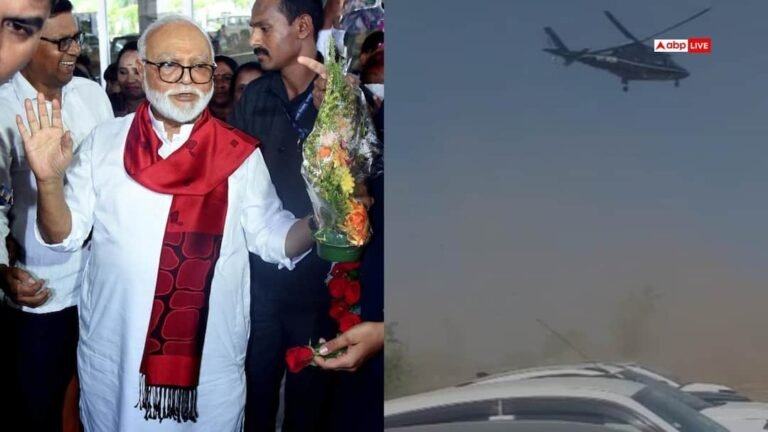 Chhagan Bhujbal pilot went astray during Mahatma Phule Jayanti program! Chopper landing in parking instead of helipad