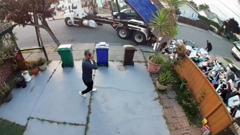 Video shows truck dumping trash onto customer’s lawn in payment dispute: report