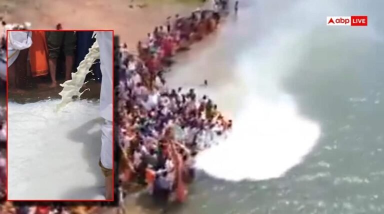 11000 liters of milk poured into Narmada river! Fear of adverse effect on oxygen level, anger increased