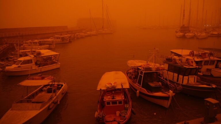 Greek island of Crete is cloaked by Saharan dust storm – turning its blue skies blood red | World News