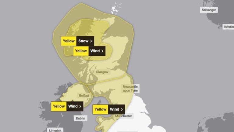 Storm Dave: Met Office names latest storm as it warns of ‘damaging winds and disruptive snow’ over Easter weekend | UK News