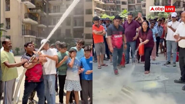 Noida: How to take command in case of fire in high rise society? Training given to local residents
