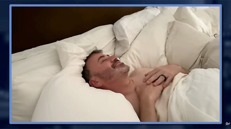 Kimmel showcases wife’s video of waking up late-night host to Trump news