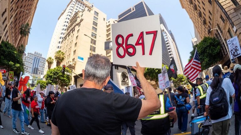 May Day protest: ’86 47′ signs surface following Comey’s indictment