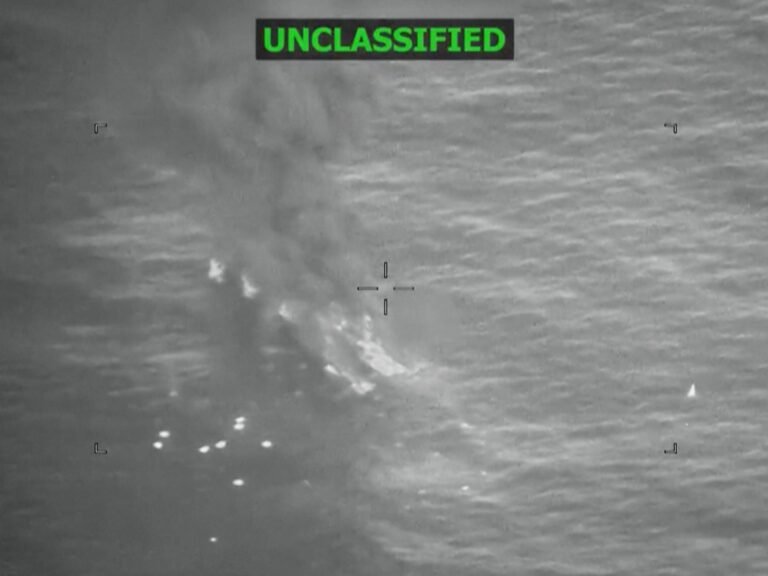 US military releases video of strike on alleged drug boat | News