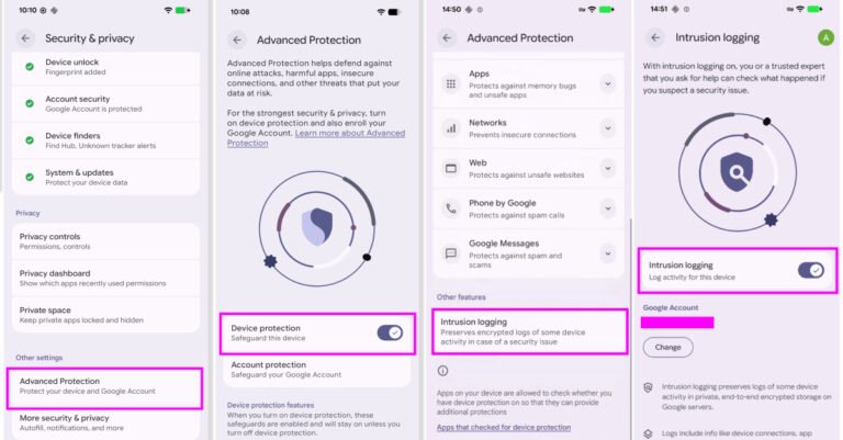 Android Adds Intrusion Logging for Sophisticated Spyware Forensics