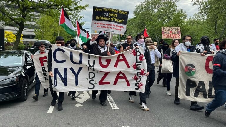 Anti-Israel protesters march New York City and demand action from Mamdani