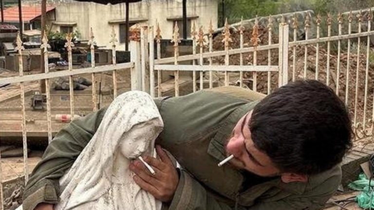 Israeli soldier caught desecrating statue of Virgin Mary in Lebanon | Israel attacks Lebanon