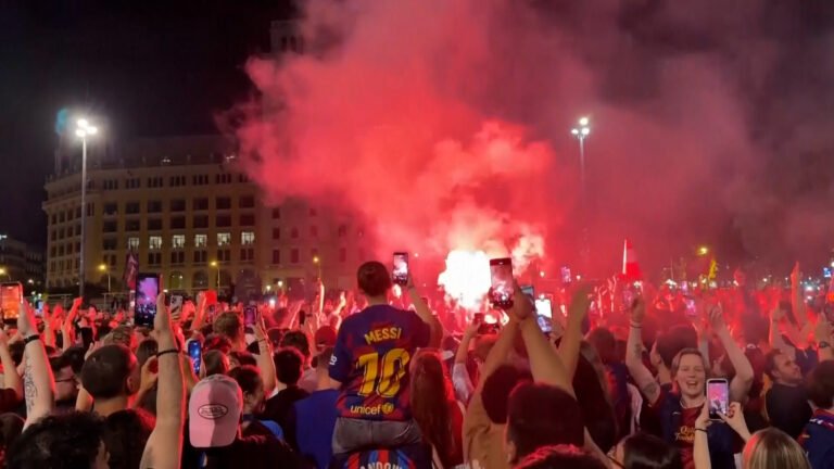 Fans celebrate as Barcelona clinches LaLiga title | Football