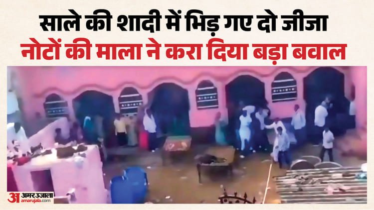 The whole world on one side, wife’s brother on the other: brothers-in-law clashed while garlanding the brother-in-law with notes, a lot of kicking and punching took place; Video – Brothers-in-law Clash While Trying To Garland Brother-in-law With String Of Currency Notes