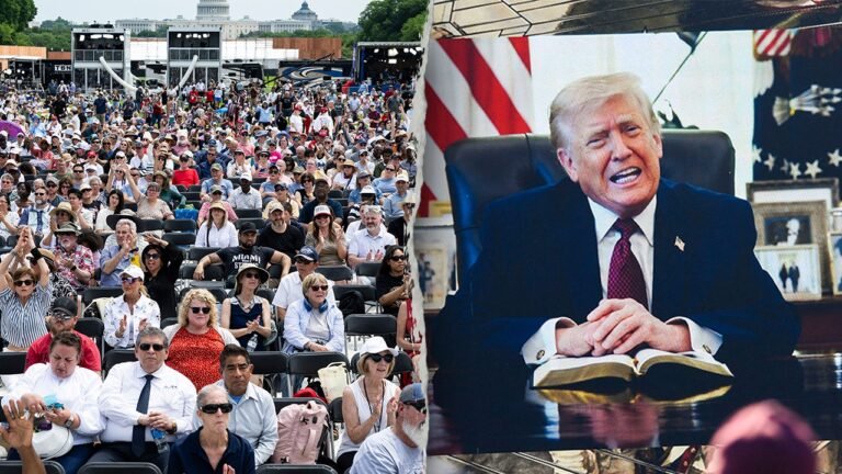 Trump delivers Bible message at massive America 250 faith rally