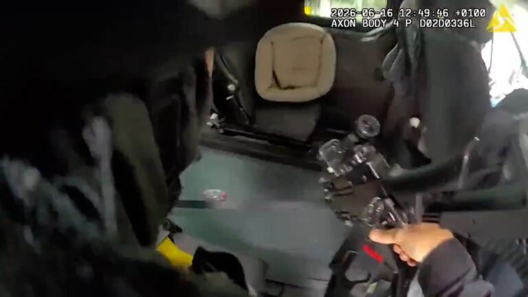 Bodycam shows driver offering armed police a lift mid-chase | Police