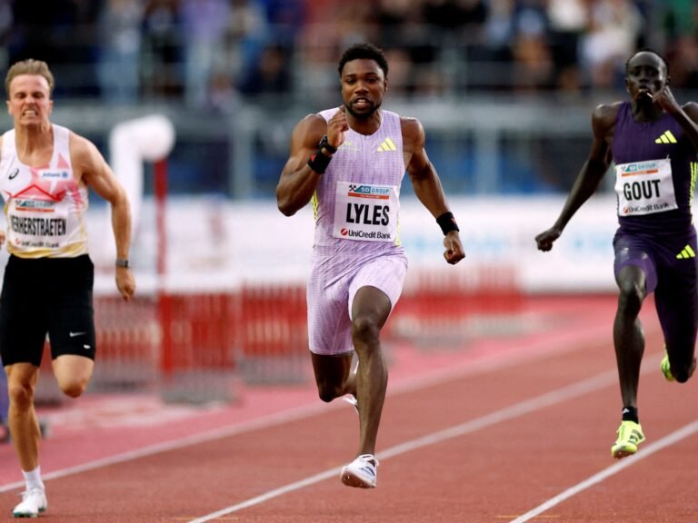 US sprinter Noah Lyles sets world best 150m time at Golden Spike meet | Athletics