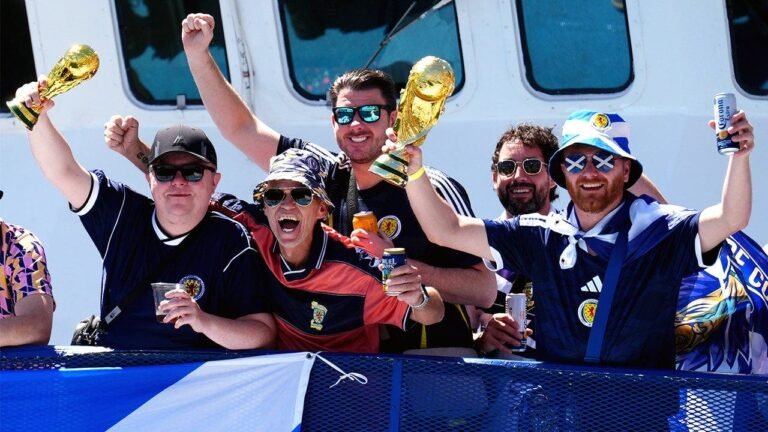 Boston cop goes viral with keepy-uppies display that had kilt-wearing Scottish fans losing their minds